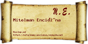 Mitelman Enciána névjegykártya